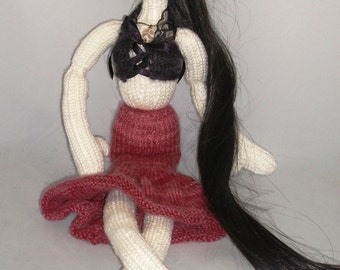 knitted goth dolls