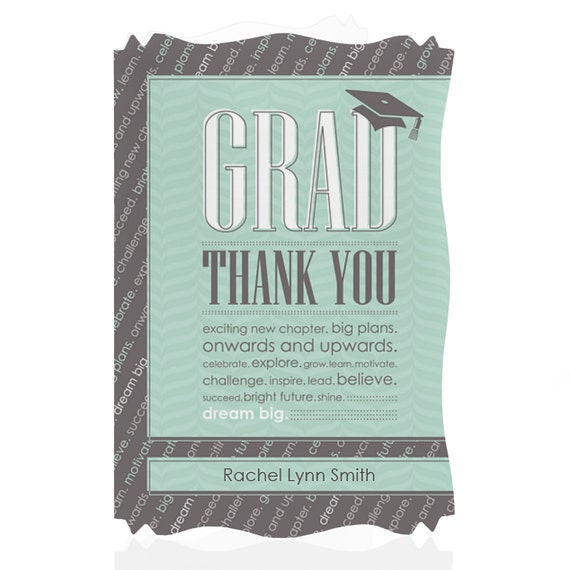 ConGRADulations Mint Graduation Thank You by BigDotOfHappiness