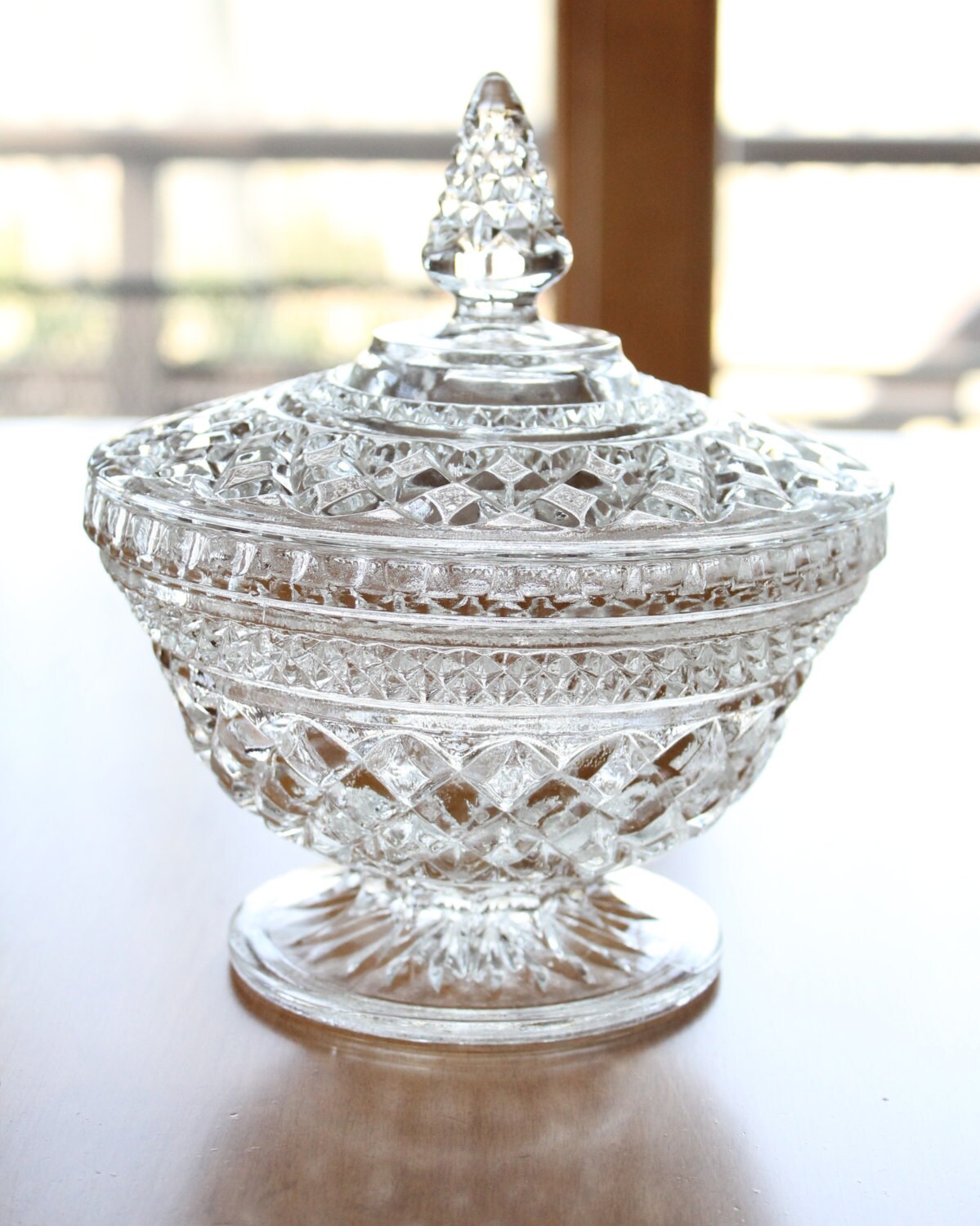 Vintage Pressed Glass Candy Dish With Lid at William Griffin blog