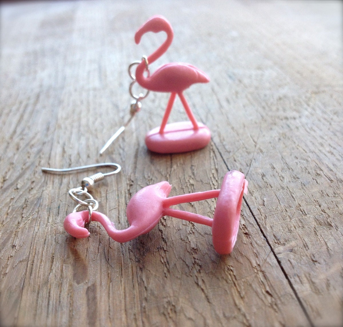 Pink Flamingo Earrings by JavaBeadCo on Etsy