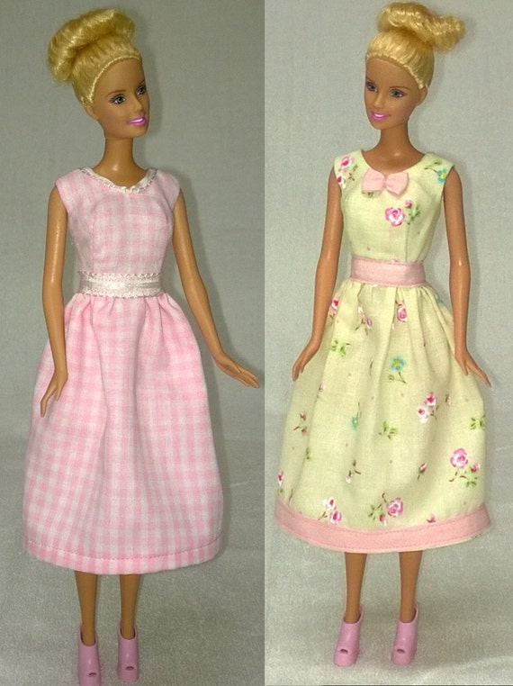 2 Modest Spring Dresses for Barbie Doll Beautiful Clothing w/