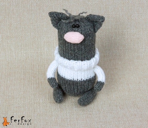 grey cat stuffed toy