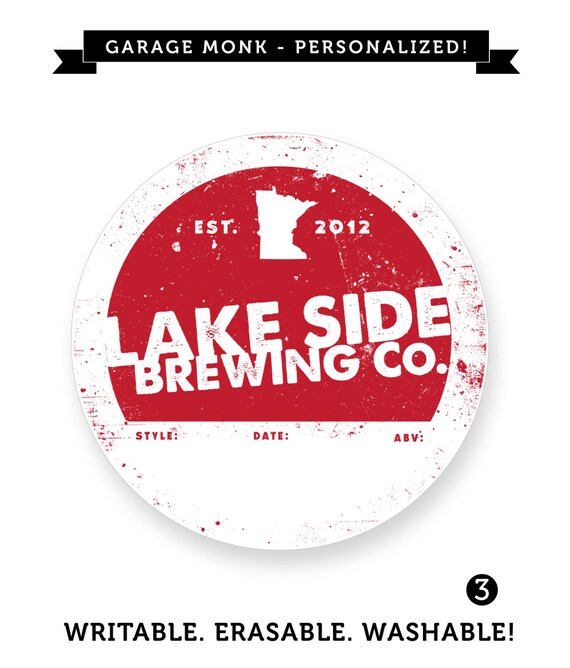 Custom Homebrew beer labels writable erasable by custombeerlabels