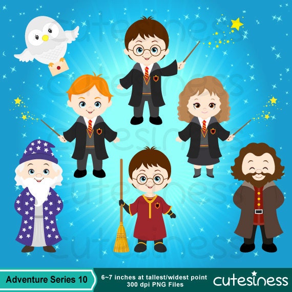 Harry Potter Digital Clipart Wizard Clipart Magic by Cutesiness