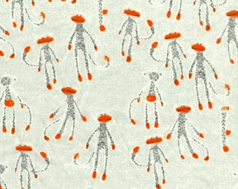 Heather Ross - Munki Munki Fabric - Sock Monkey Flannel - Not From Pajamas - OOP Out Of Print