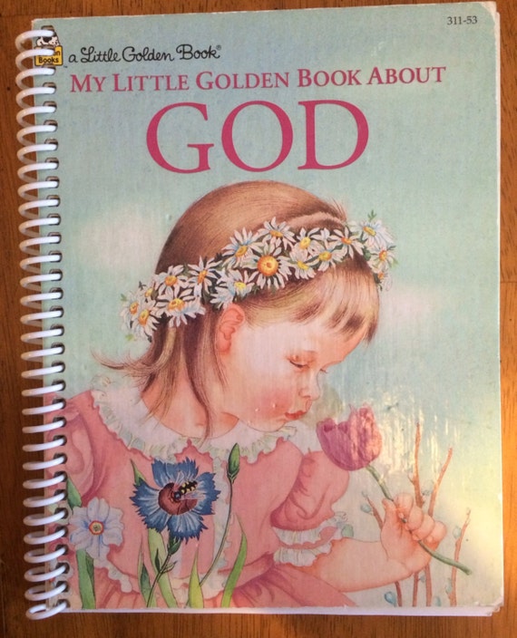 Upcycled Journal/Little Golden Book/God