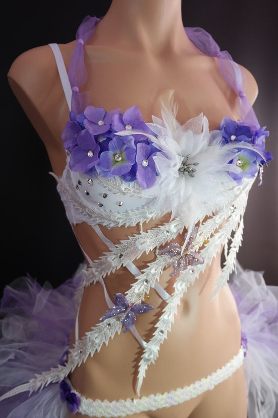 halter white and lavender butterfly caged bra and halter white and lavender butterfly caged bra and