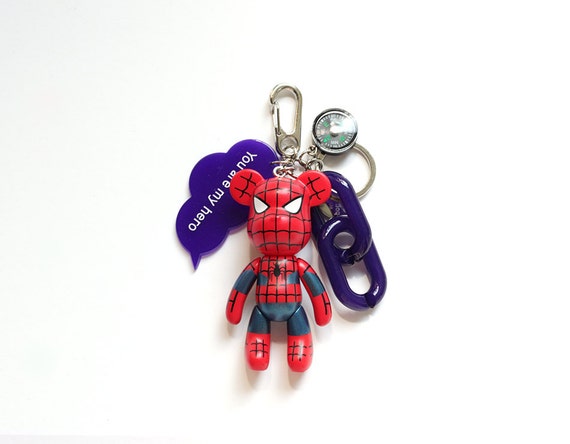 Spiderman Keychain with You Are My Hero Charm Marvel Comics
