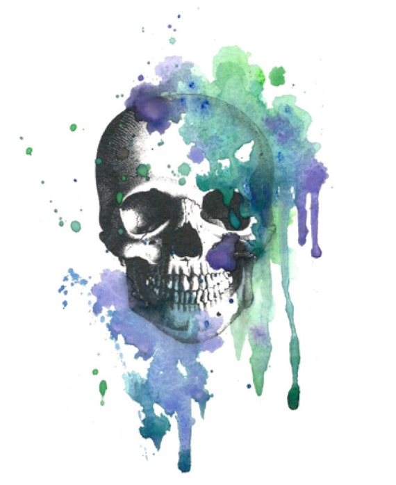 vintage watercolor skull temporary tattoo the grass vintage watercolor skull temporary tattoo the grass