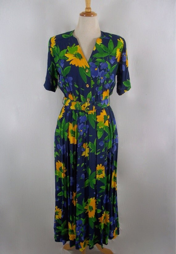 Vintage 1980's 'Mandy Marsh' Bold Yellow Blue and