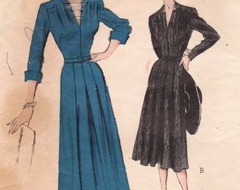 1950s Butterick 5489 Vintage Sewing Pattern Misses Dress Size 18 Bust 36