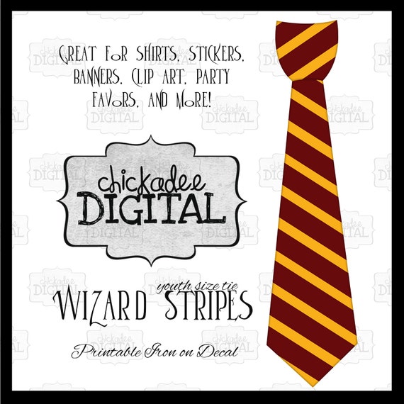 1 red and gold wizard stripes tie printable diy iron on tie