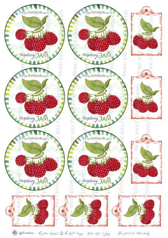 circle jam label raspberry jam label printable mason jar