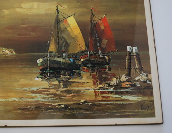 Nautical Decor Wall Art. Vintage Sailboat Print by Venturi.