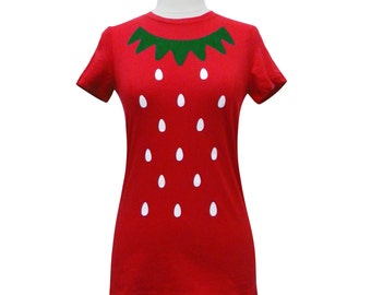 Strawberry Shirt - Cute Kawaii Costume Berry T-Shirt - (Available in Ladies sizes S, M, L, XL)