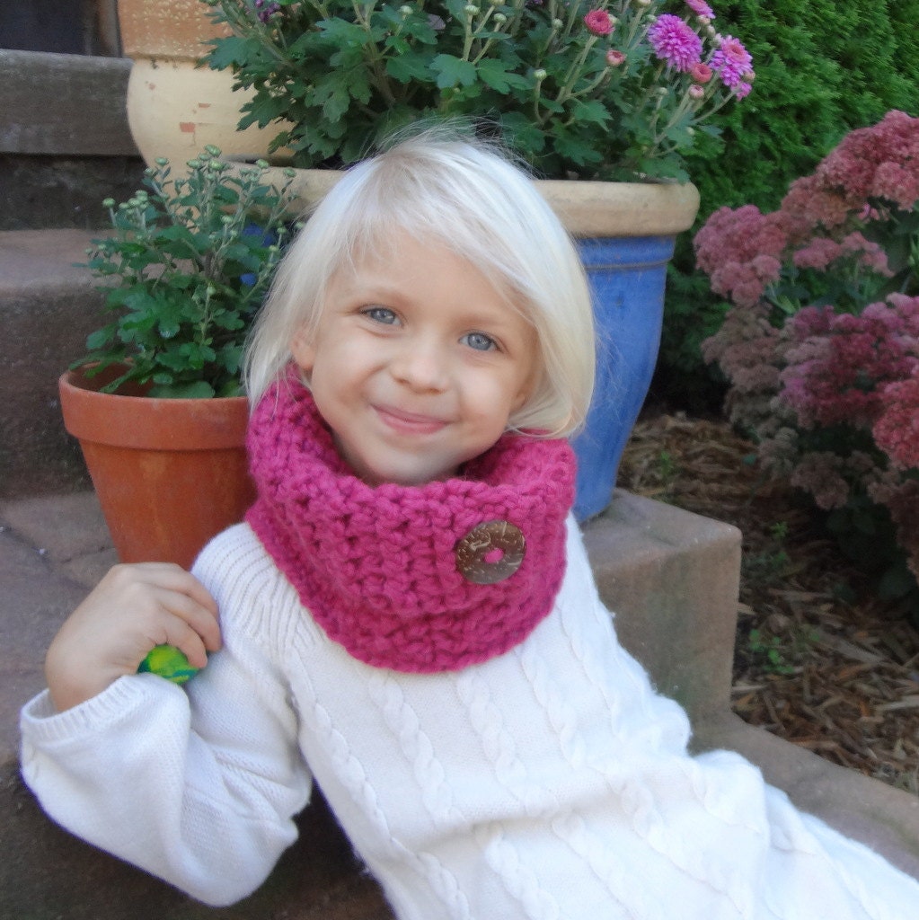 Raspberry Neck Warmer Little Girl's Cowl Pink Toddlers