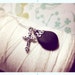 Christian Rock - beach stone necklace / cross necklace / antiqued cross necklace / stone jewelry / stone necklace / silver cross
