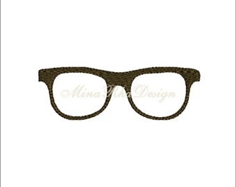 Glasses Full Stitch Machine Embroidery Design Instant Download
