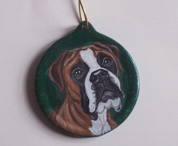 boxer dog custom painted christmas ornament decoration boxer dog custom painted christmas ornament decoration