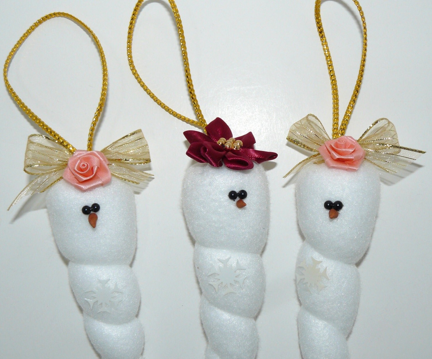 Set of 3 Icicle Snowgirl Ornaments