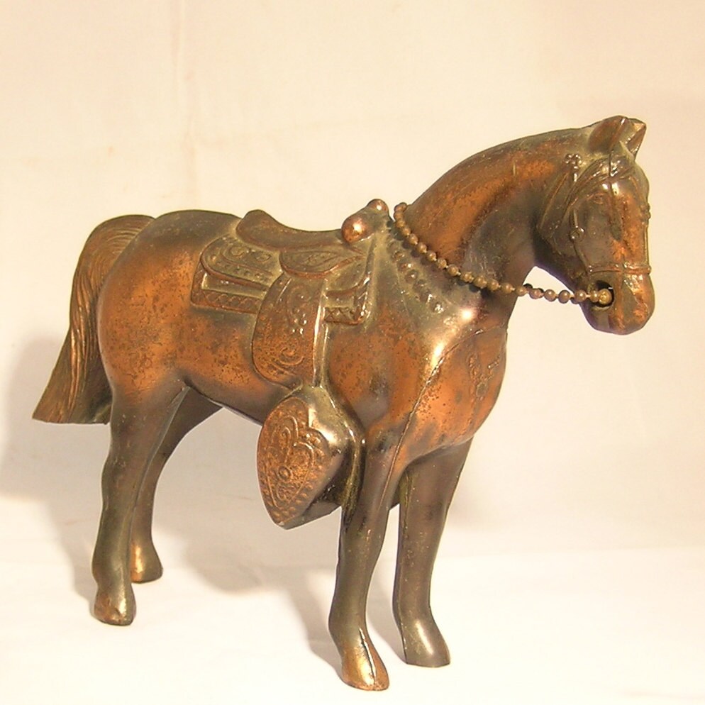 1950s Copper Horse by guiltypleasures on Etsy