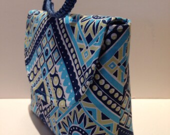Alfred Shaheen fabric clutch purse plumeria lei by LilinoeHandbags