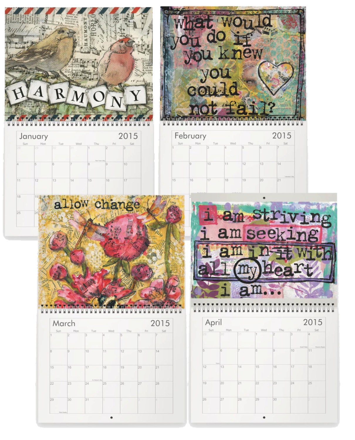 Wall Calendar 2015 with Inspirational Art prints 2015