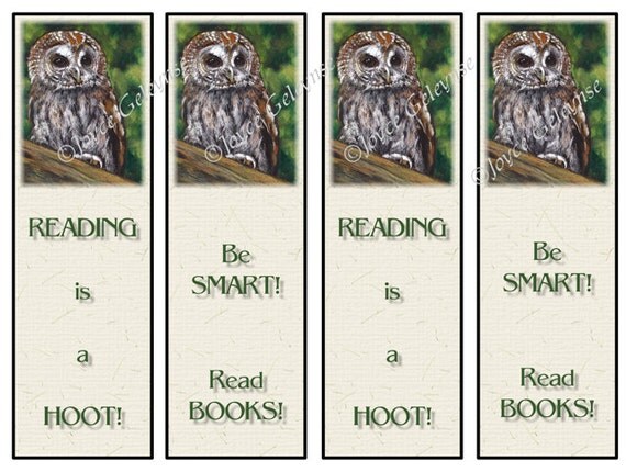 items similar to printable bookmarks painting of owl