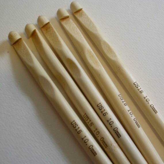 hook n uk crochet Large Bamboo Bulky N/P Crochet for 10mm Size Yarn Hook Hook