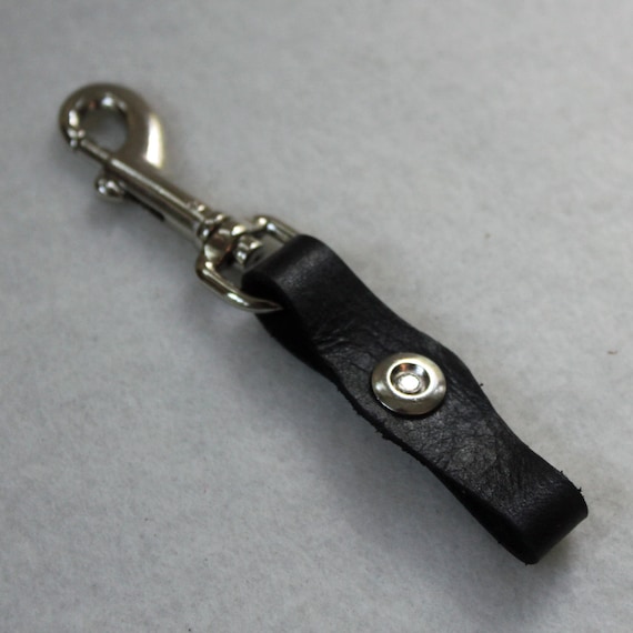 Black Leather Pocket Watch Fob by DavidsLederLaden on Etsy