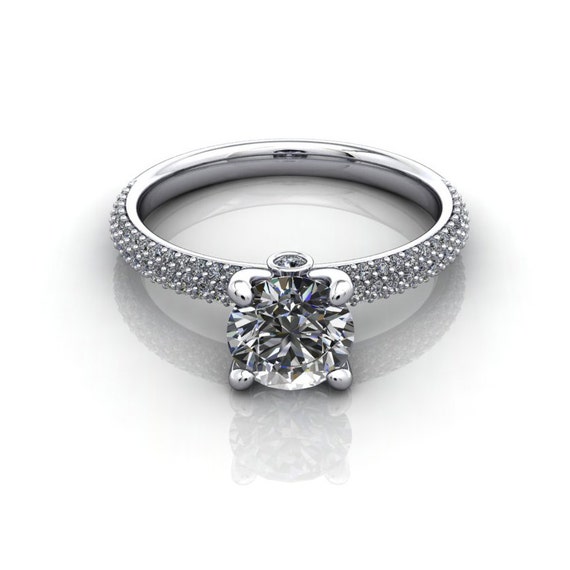 Items similar to Pave Diamond Engagement Ring on Etsy