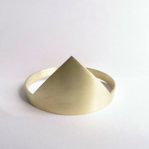 Minimalist Gold Triangular Cuff Bracelet