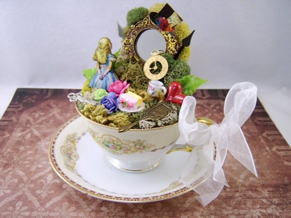 Alice in Wonderland Tea Cup Centerpiece or Cake Topper