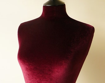 Slip On Mannequin Cover Luxury Velvet Dressform COVER ONLY - Claret
