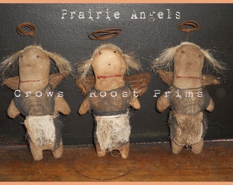 Primitive Prairie Angel ornament, bowl filler, tuck 332e Crows Roost Prims epattern immediate download