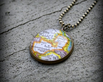Zambia Map Necklace
