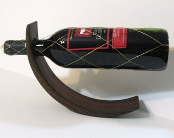 Amazing Balancing Wine Bottle Holder Made Of Two Woods