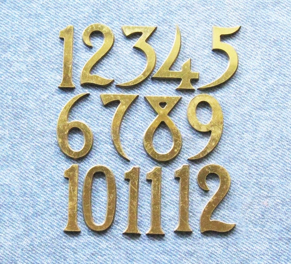 Antique Brass Clock Number Lot Industrial Regulator by FOUNDLINGS