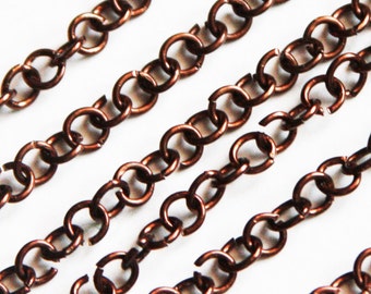 Best deal ever: 15ft of Antique Copper chain electro plated steel round chain 4mm