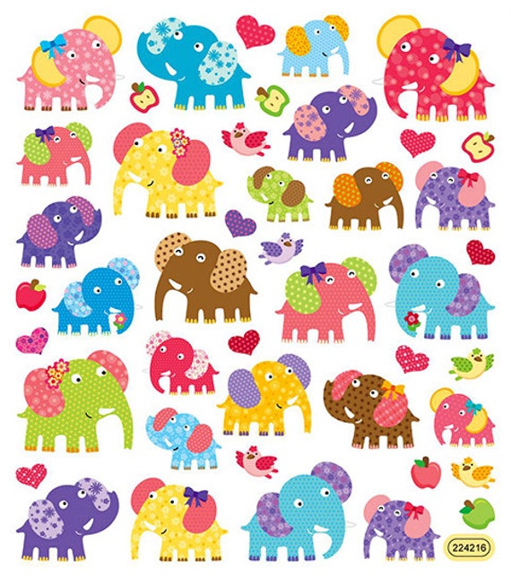 Patterned Elephants Stickers Elephant Sticker by iluvdesign