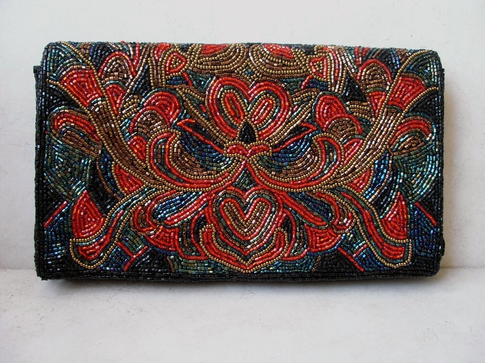 RESERVED FOR Maria José Vilaire Beaded Clutch Purse Vintage