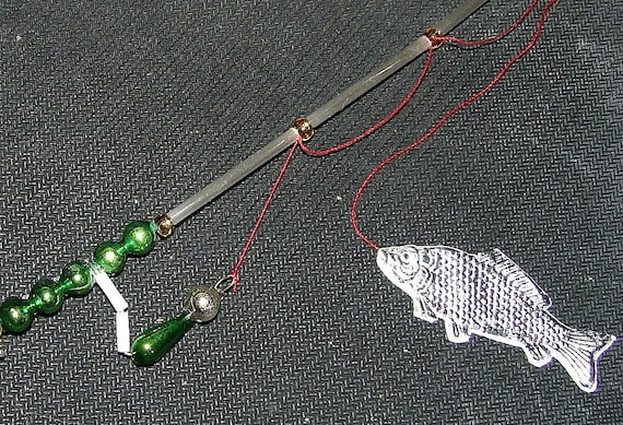 dresden fish glass bead fishing rod christmas ornament dresden fish glass bead fishing rod christmas ornament