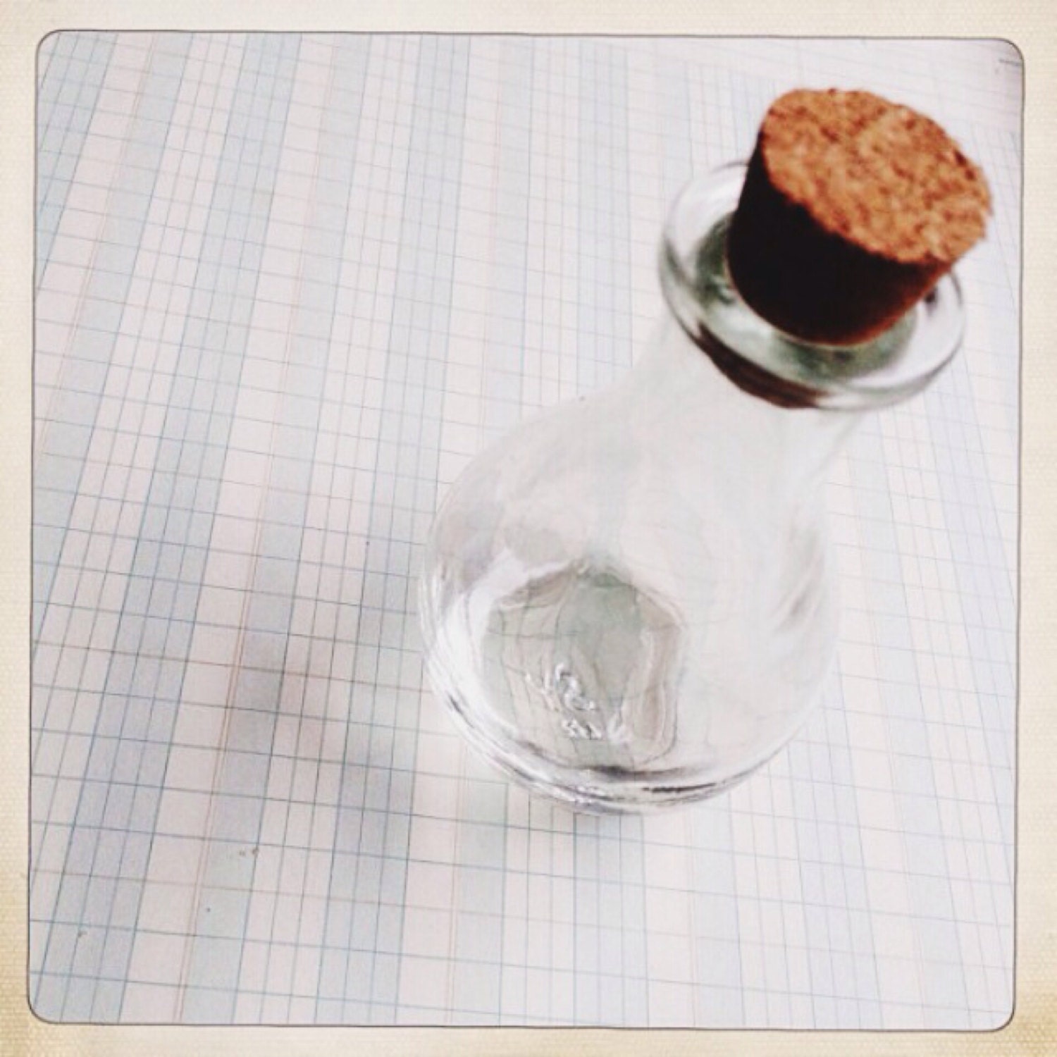 large glass bottle with cork 1 piece size F
