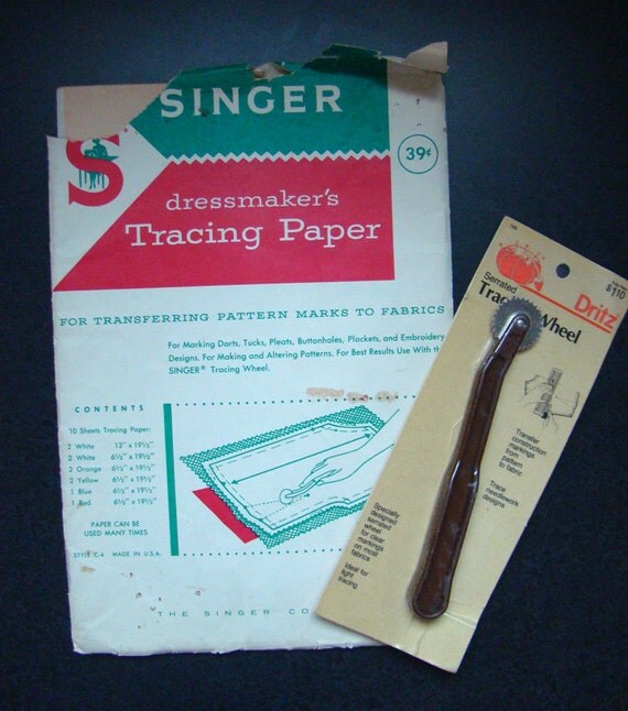Tracing Wheel and Dressmaker's Tracing Paper vintage