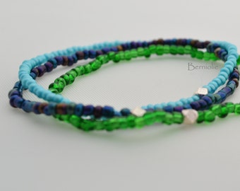 Popular items for bead bracelet blue on Etsy