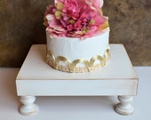 Wedding cake stand cupcake stand ... 8 x 10 diameter wedding cake pedestal,  vintage white color