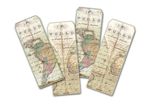 World Map Bookmark Atlas Bookmark Travel Theme Bookmark
