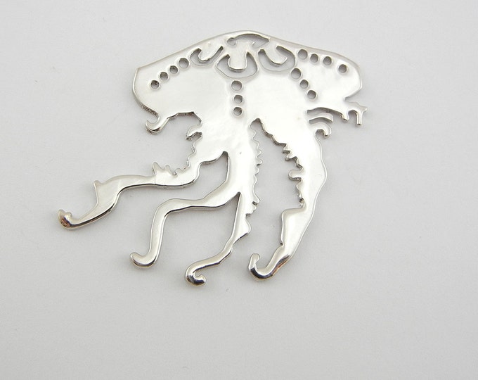 Silver-tone Cut-Out Jellyfish Pendant