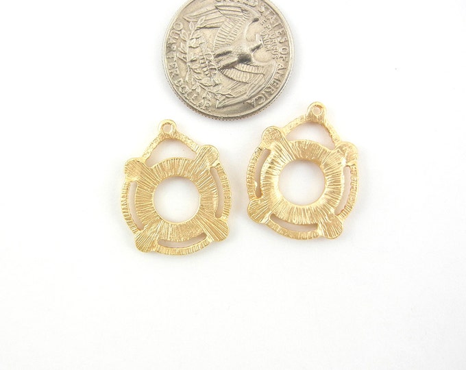 Matte Gold-tone Life Saver Charms