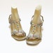 Sandals 60s Vintage Marbled Tile Jeweled T-Strap Gladiator 8